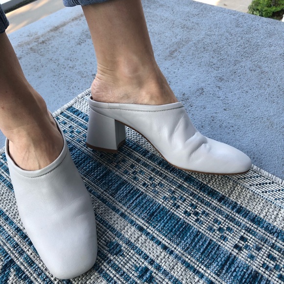 Classic grey leather Mules - Picture 3 of 9